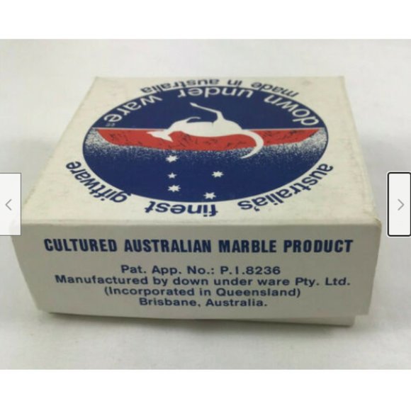 Vtg 4 Australian Marble Coasters A Leon 1988 Down Under Ware Kangaroo Kookaburra - Picture 3 of 7